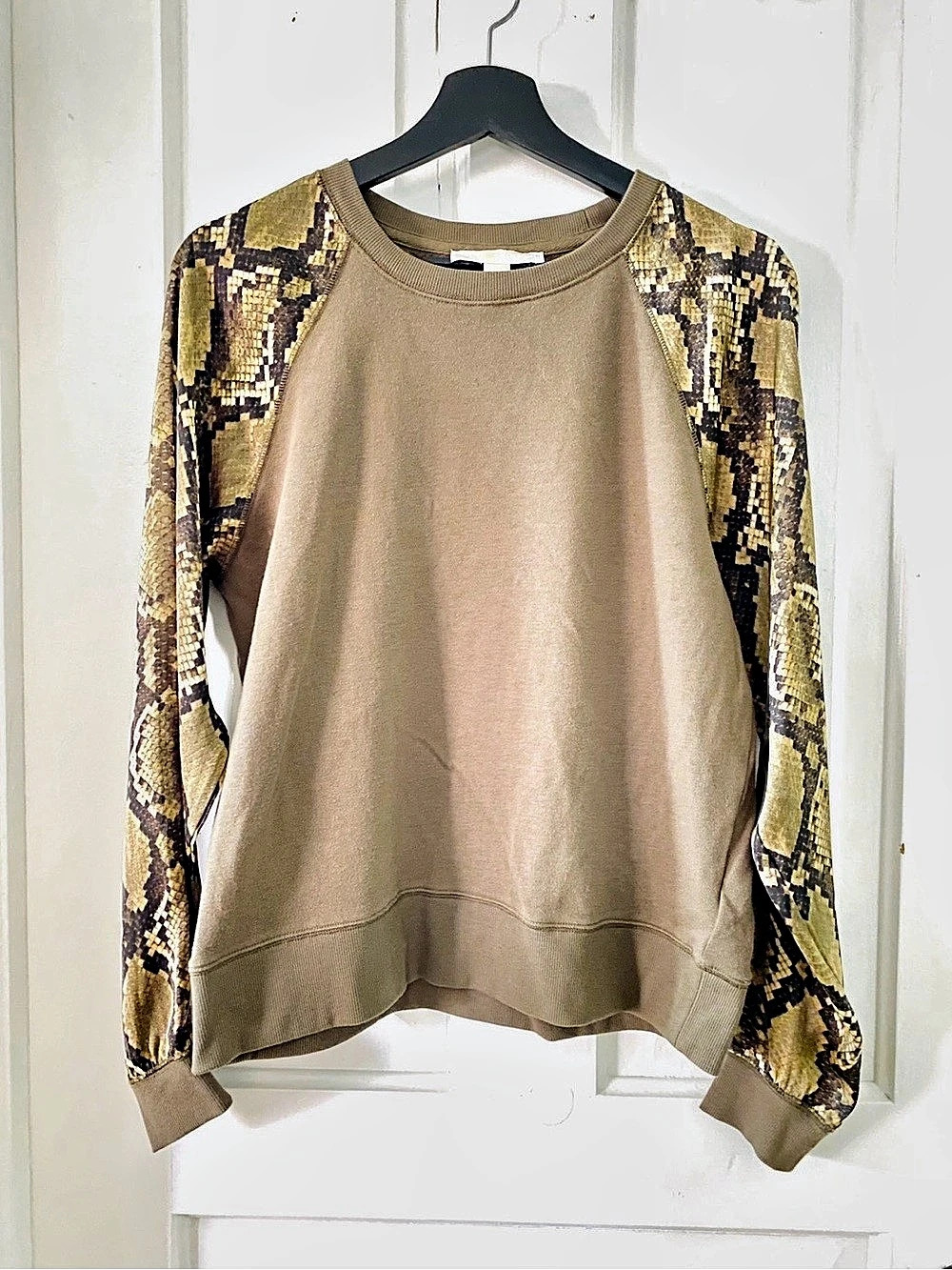 Michael Kors Snake Print Sleeve Sweatshirt Medium Like New
